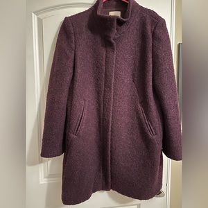 Great Condition: LOFT Boucle Funnel Neck Coat